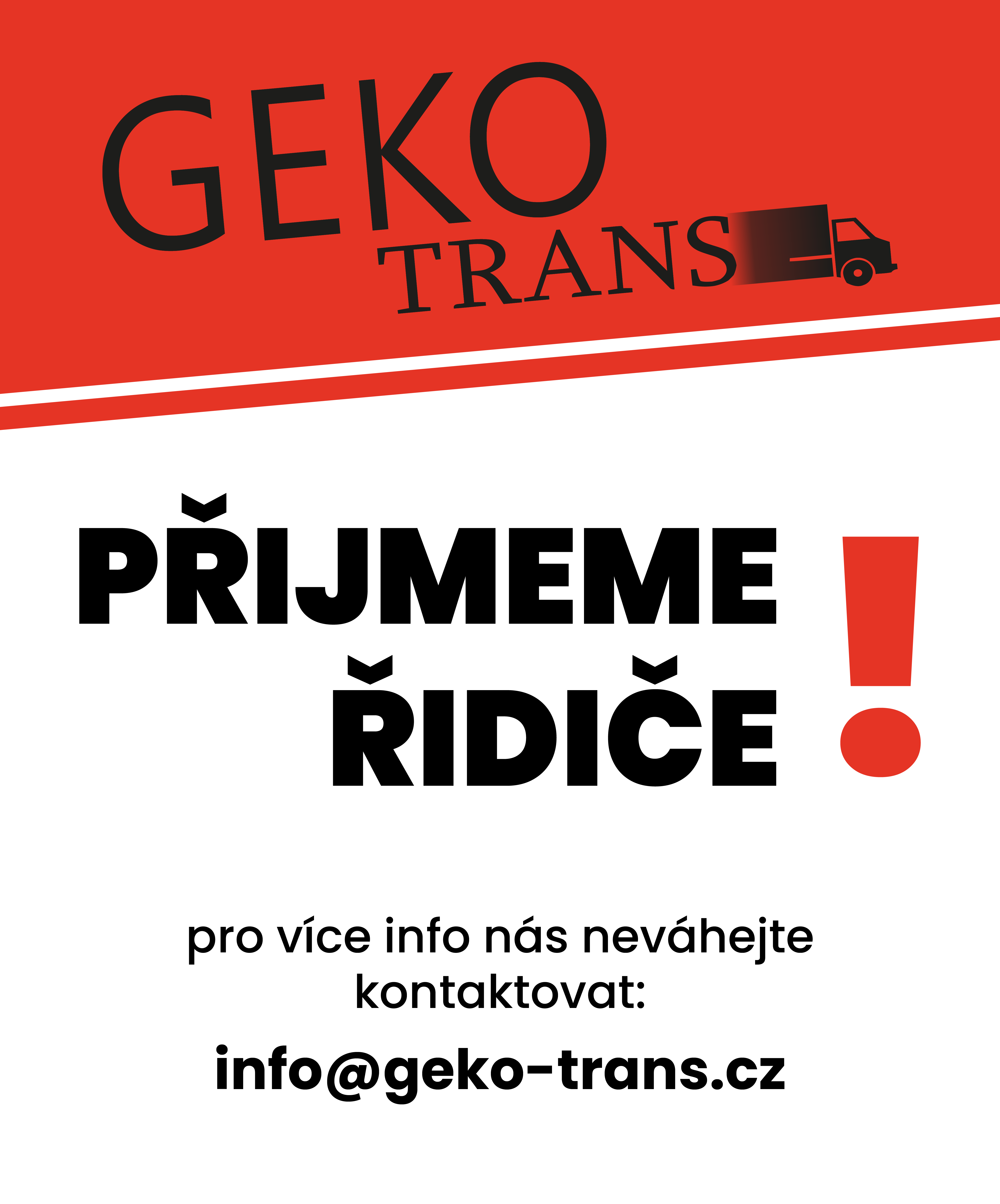 Náborová grafika - Přijmeme řidiče! GEKO TRANS